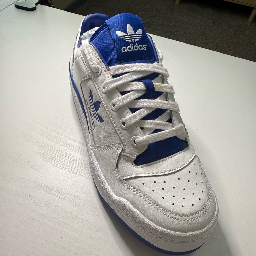 Adidas Classic White and Blue Shoes